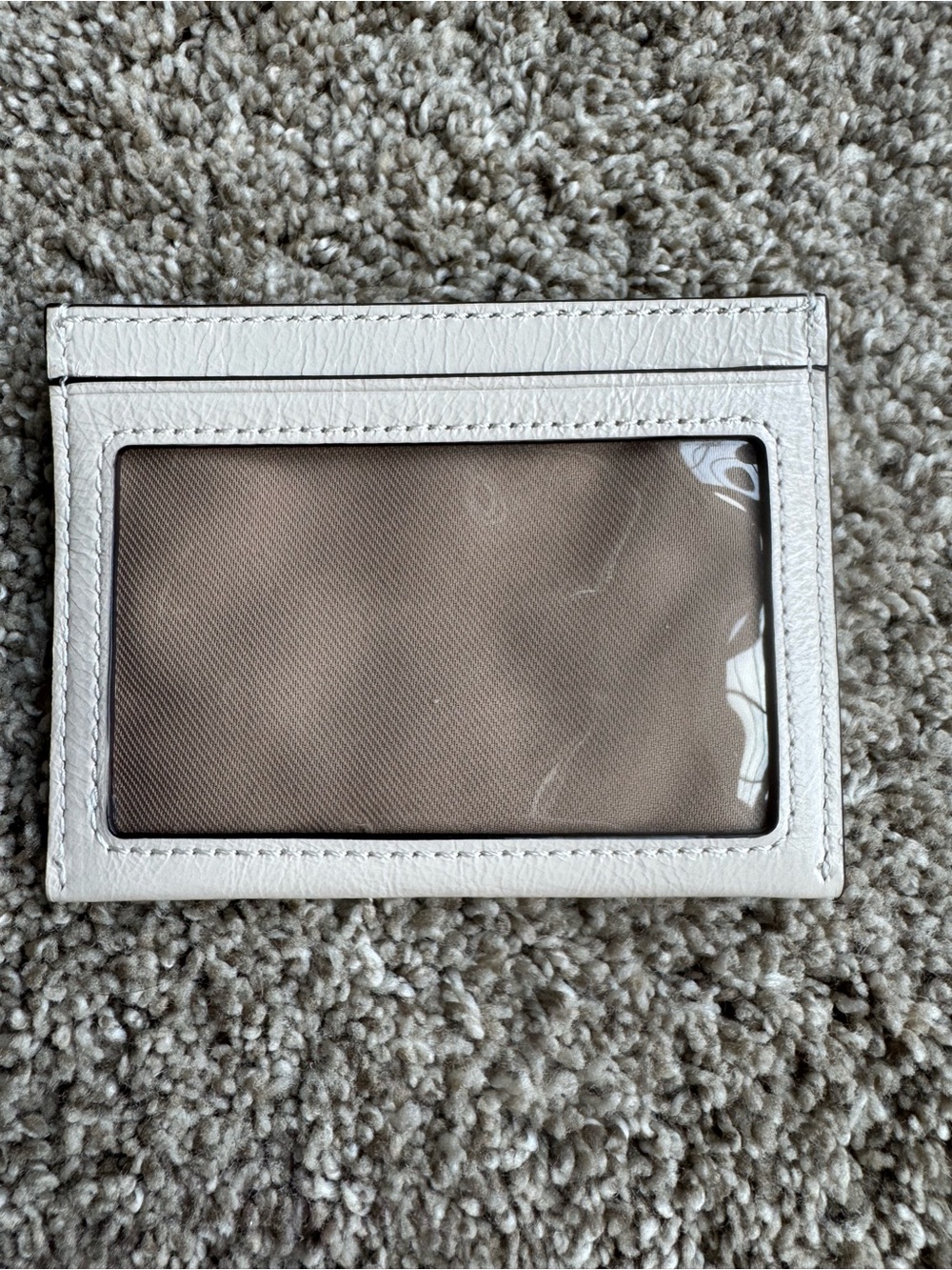 Coach Ivory Leather Card Holder with Silver Logo - Picture 2 of 3